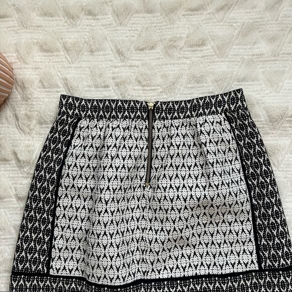 J. Crew Textured Black & White Block Print Skirt - Picture 6 of 8